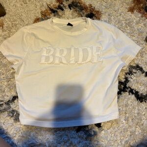 Cropped White Bride T-Shirt